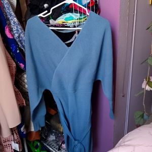 Light blue sweater dress